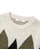 KNITTED Bulky Brush Argyle Knit Khaki
