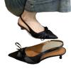 Stiletto High Heels Bag Head Sandals 2025 Summer New Temperament Socialite Bow Pointed Low Heel Single Shoes
