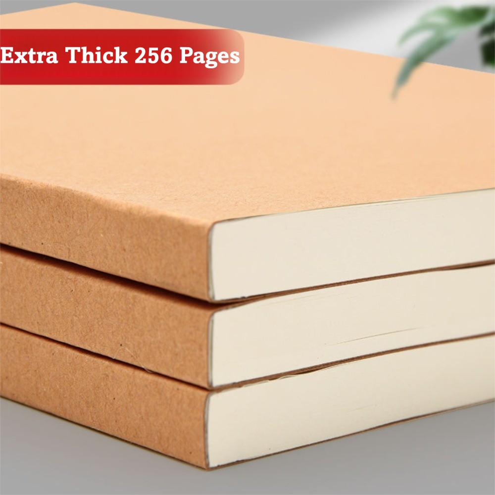 Thick Paper Kraft Paper Notebook Horizontal Line Blank Book Square Line Notebook Study Office