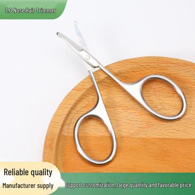 Round-Head Stainless Steel Multi-Functional Nose Hair Trimmer and Eyebrow Scissors