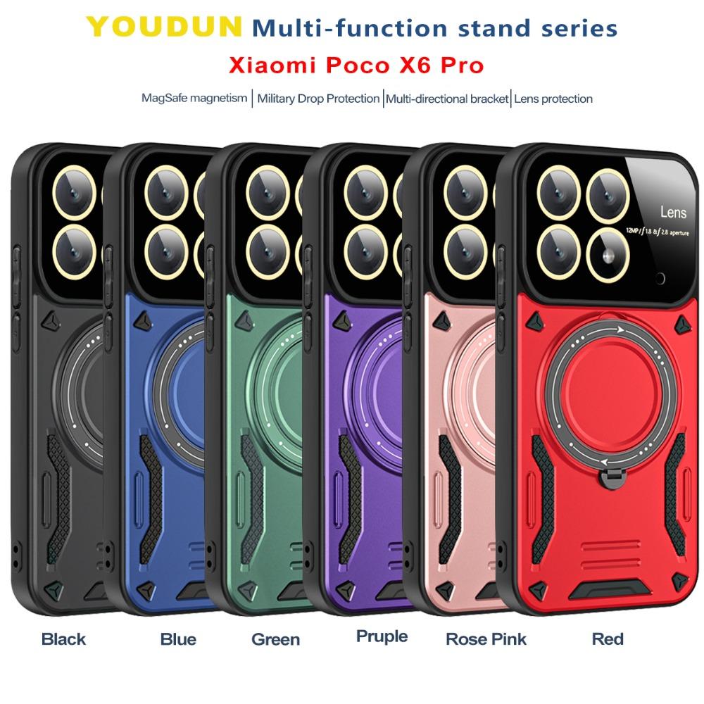 Magnetic Ring Holder Case for Redmi A3 Note 13 Pro Plus 4G 5G Xiaomi Poco X6 Pro X6 13T Stands Magsafe Len Full Mirror Shockproof Cover