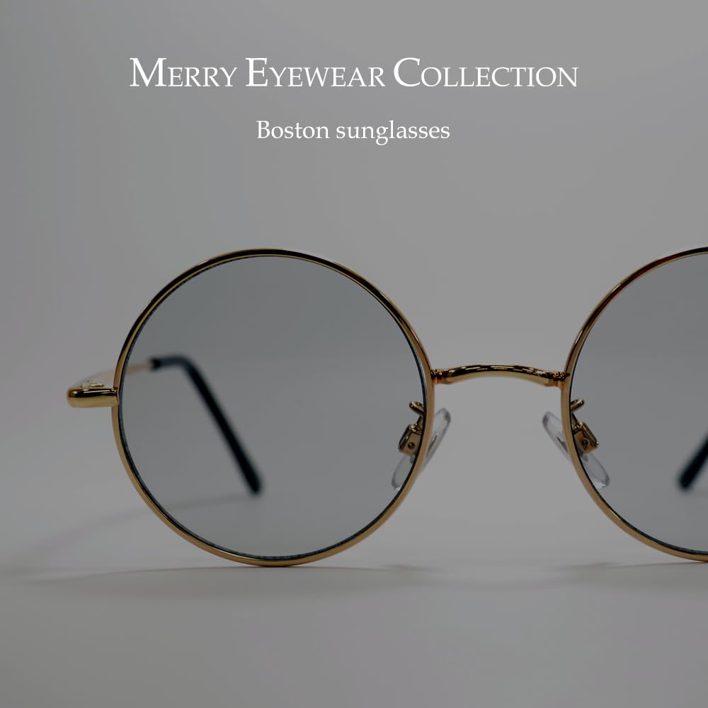 Merry Pleasure Date Glasses Sunglasses Light Color Lens Color Lens Sunglasses Boston Round Round Glasses Round Light Color Men Women UV Protection