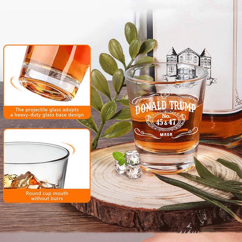 4/6ks Sada sklenic Trump 50ml Sada sklenic na tequilu Průhledná sklenice na lihoviny Sklenice na brandy Likér Kávová sada Dárek