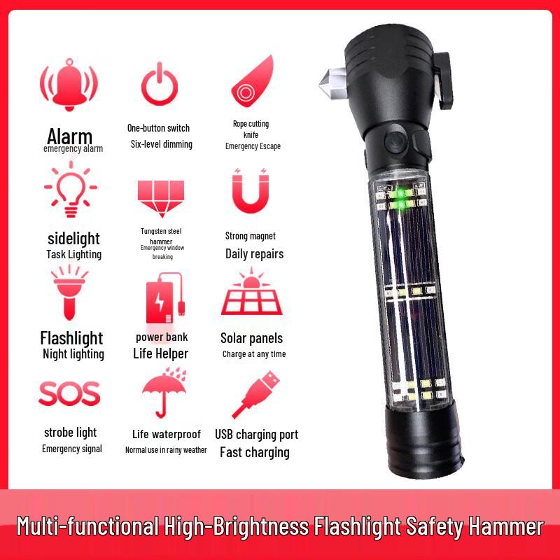 SANSHENG Multifunctional Car Safety Hammer & Emergency Flashlight
