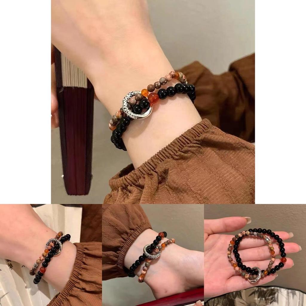 Fashionable Vintage Peace Bead Bracelet National Style Geometric Shape Jewelry