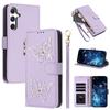 Glitzer Schmetterling Reißverschluss Veganes Leder Handyhülle Für Galaxy A07 4G / A06 5G / A06 4G, Kartenhalter Handgelenkschlaufe Stoßfeste Hülle
