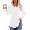 Fashion Casual Simple Long Sleeve Women T-shirt O Neck Slim Fit Office Ladies Shirt Spring Summer Elegant Solid Color Basic Tee Tops Versatile Blouses