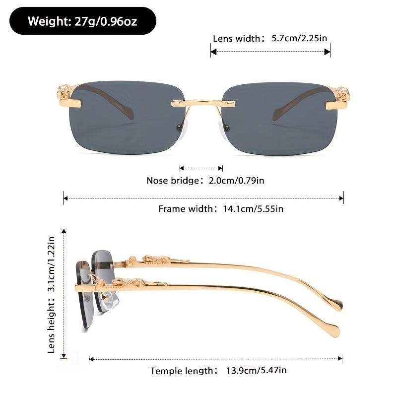 5-pack Frameless Cut Edge Square Fashionable Men's and Women's Metal Glasses Suitable for Birthday Gifts and Pography Props