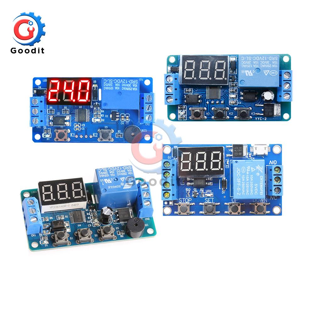 DC 12V Time Relay LED Display Automation Cycle Delay Timer Control Off Switch Delay Voltage Protection Relay module Relays 5