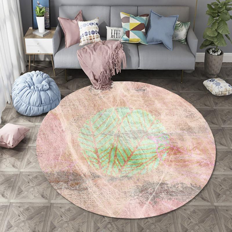 Floral Patterned Round Area Rug Artistic Daisy Rose Peony Print Carpet Soft NonSlip Floor Mat For Living Room Bedroom Home Decor