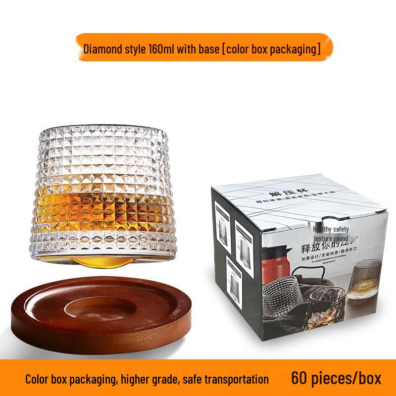 Kreatives Verdrehtes Whiskeyglas mit Fuß – Rotierende Transparente Bar-Tasse