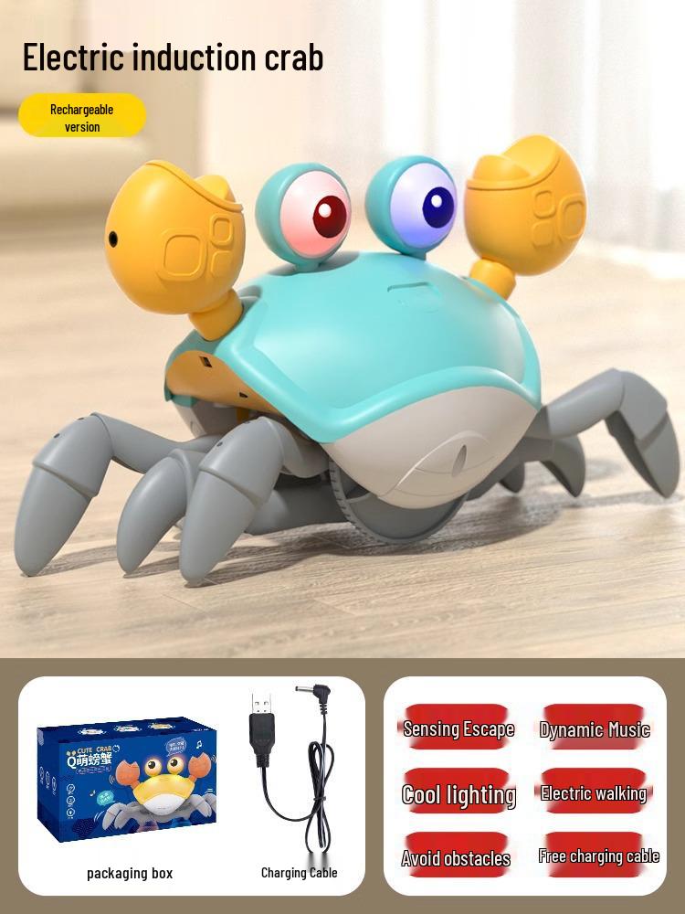 Gesture-Controlled Luminous Crawling Crab Toy with Music