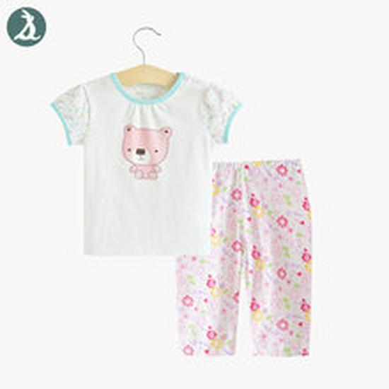 Pure Cotton Baby Pajama and Underwear Set: Thin Long Sleeve AC Suit for Summer Home Wear