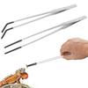 2Pcs Stainless Steel Aquarium Feeding Tweezers 27CM Straight and Curved Reptile Feeding Tongs Corrosion-resistant Dazzling