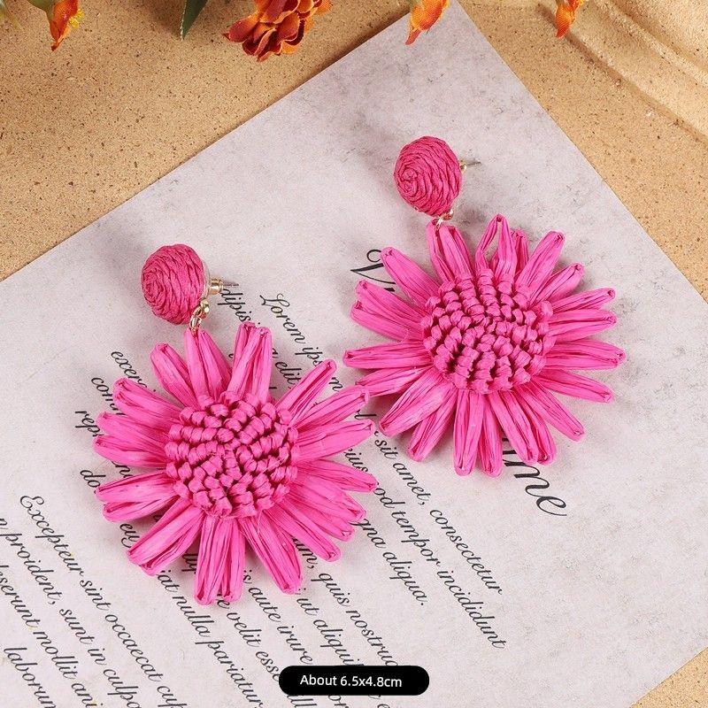 Rattan Fashion Seaside Vintage Ear Jewelry Female Flowers
