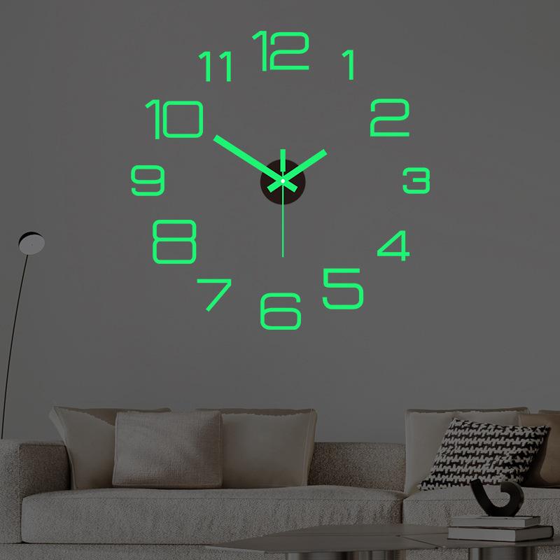 Nordic Simple Creative Wall Clock DIY Punch-free Clock Living Room Wall Sticker Clock Bedroom Personalized Silent Art Clock