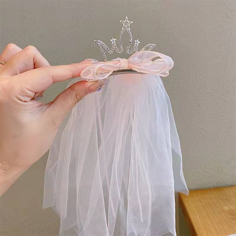 Neue Perle Bogen Haar Clips Gaze 3D Prinzessin Süße Haarspangen für Kinder Kopfbedeckungen Mädchen Kinder Haar Zubehör