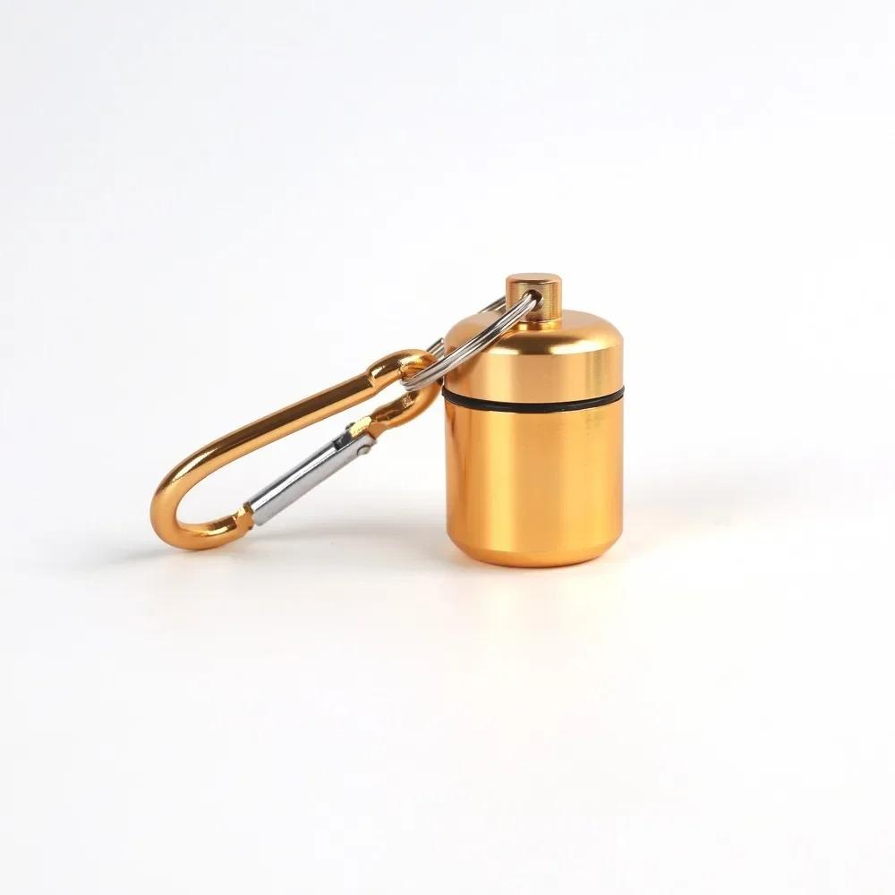 New Premuim Portable Aluminum Waterproof Pill Cases Box Earplug Keychain Case Travel Container for Jewelry or Ear Plugs Sleek