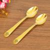 Hochwertiges Dessertlöffel-Set aus Messing mit Futterdesign, perfekt für den Einsatz zu Hause, in der Küche oder im Restaurant, 17,8 cm lang (Packung mit 6)