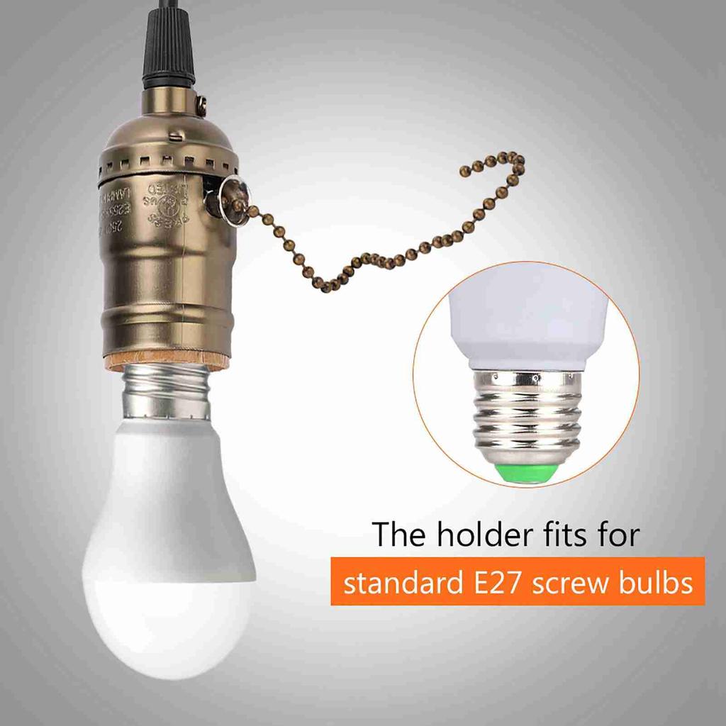 E26 Vintage Ceiling Light Holder Pendant Lamp Socket Pull Chain Lamp Base Ceiling Mounted Bulb Holder DIY Industrial Lighting