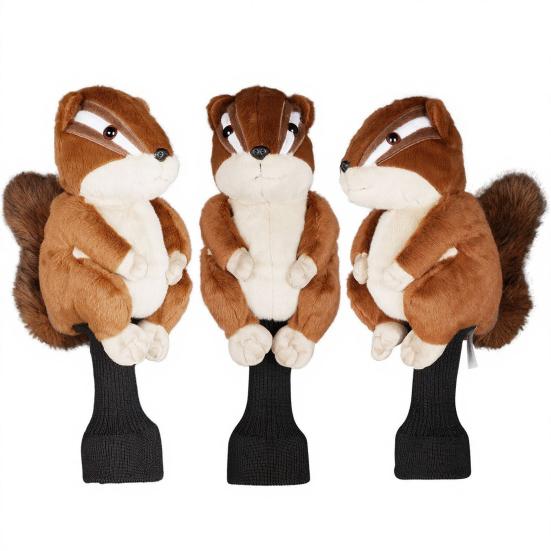 Plush Animal Golf Club Headcover Goat Fox Chipmunk Elk Wolf Sheepdog Raccoon