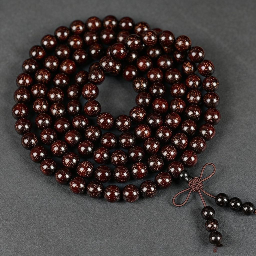 Gold Star-Style Zambian Blood Sandalwood & Small-Leaf Red Sandalwood Buddhist Beads Bracelet