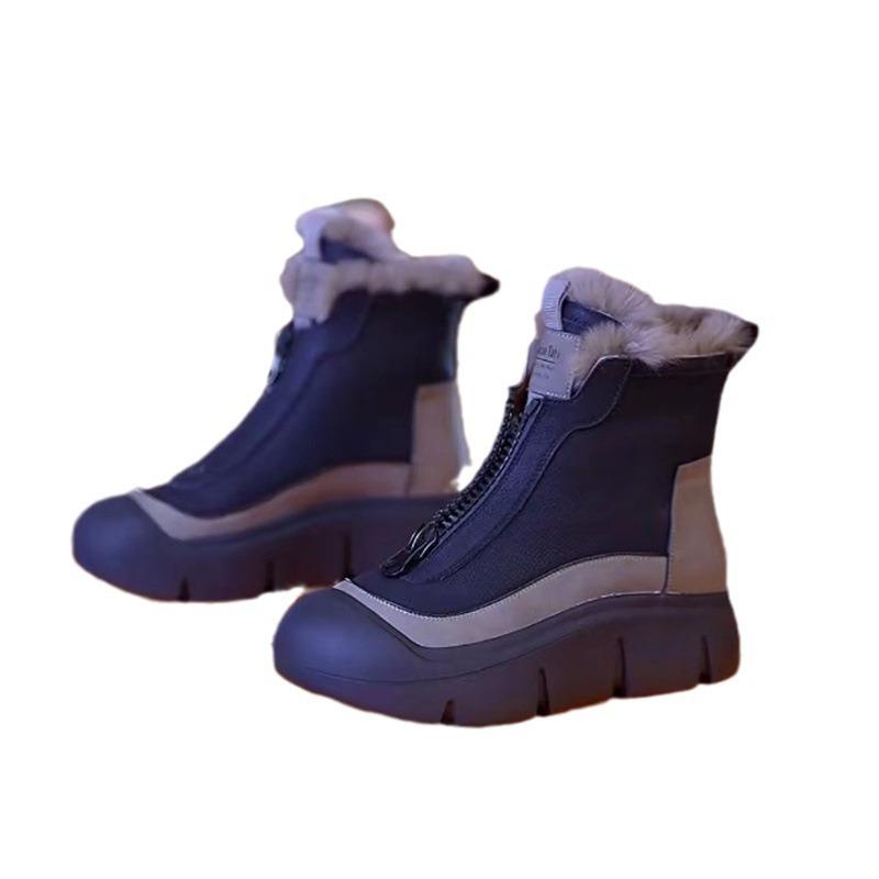 Retro Style Muffin Thick-soled Velvet Warm Snow Boots Women's Winter New Comfortable Soft Casual Short Boots