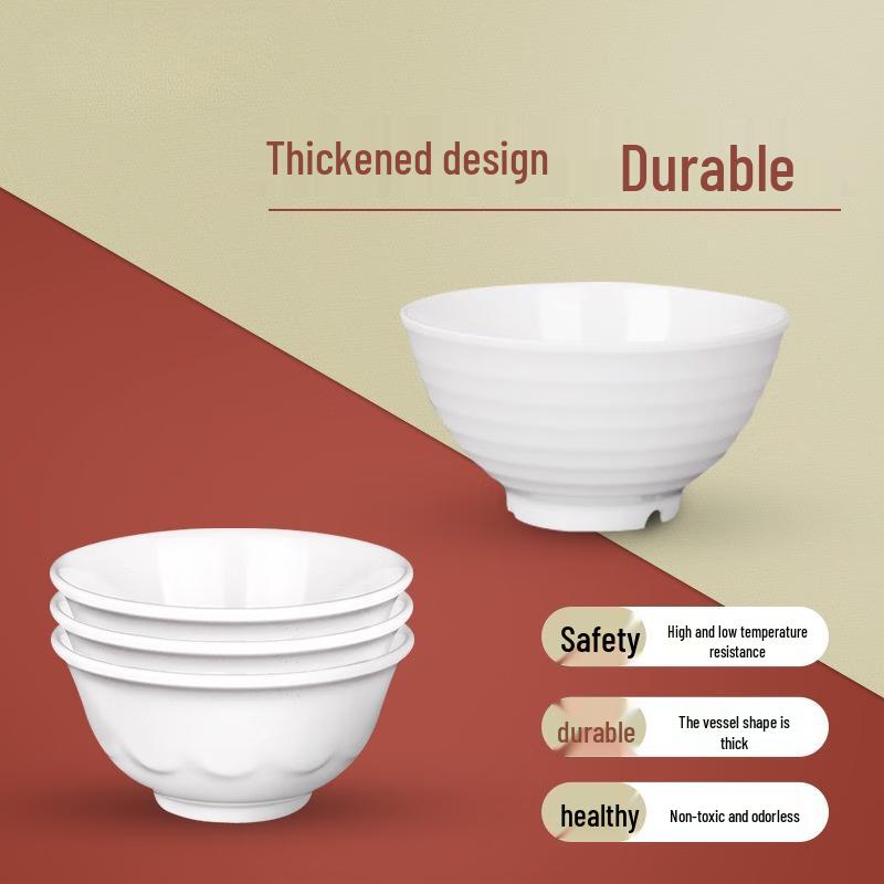 White Melamine Round Soup Bowl