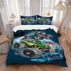 Monster Truck Adventure Print 3Pcs Bedding Setduvet Cover With 2 Bedropillowcase Home Birthday Gift