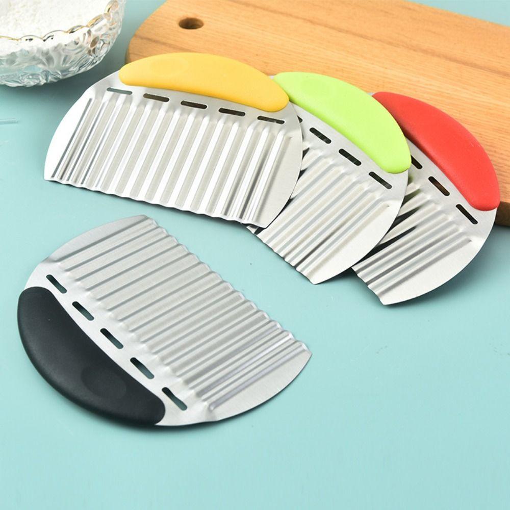 Ergonomic Handle French Fries Cutter Wave Shape Potato Slicer Crinkle Cutter  Cutter Tools