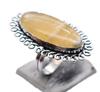 Yellow Agate Natural Gemstone Silver Plated Ring US Size-7.25 R 5228