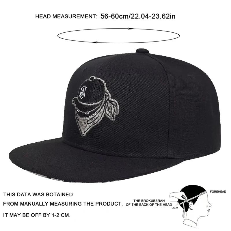 Unisex Masked Embroidery Hip-hop Hats Spring Autumn Outdoor Adjustable Casual Baseball Caps Sunscreen Hat