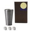 Dolce Duo Ice Cubes Stainless Steel Ice Ice Vacuum Insulated Thermo Tumbler Beer Cup 350ml 3 Cubes Birthday Gift Set Present Silver Non-Melting &