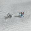 Colorful Zircon Butterfly Cross Earrings: Stylish Fairy Screw Ear Bone Studs for Women