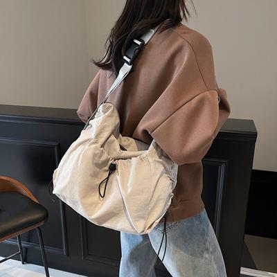 Crossbody-Tasche Damen Große Kapazität Knödeltasche Einfarbig Umhängetasche Studentische Unterrichtstasche
