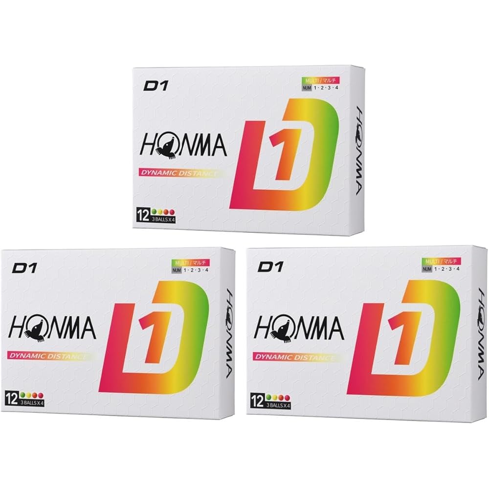 Honma D1 Golf Balls 3 Dozen Set (36 Balls) Multi-Color