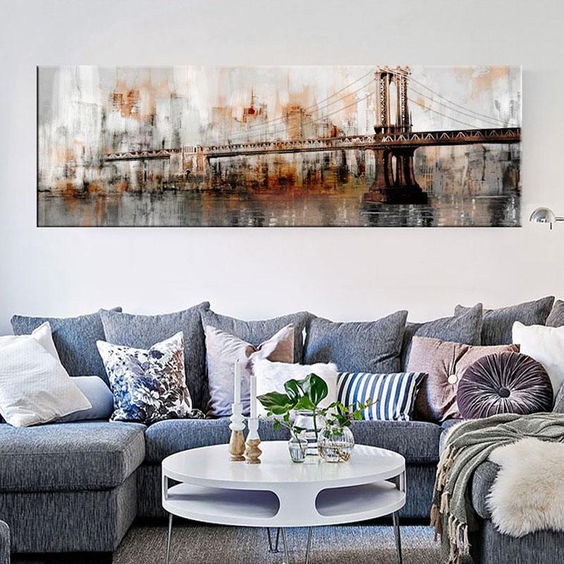 

Вінтажний міст Золоті Ворота Картини на полотні Пейзажі Плакати та принти Настінні картини Домашній декор для вітальні Без рамки 60*120cm