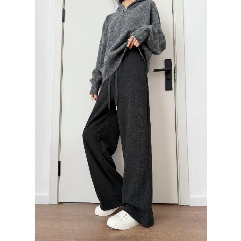 Acetate wool casual pants autumn and winter women's narrow straight wide-leg pants premium drape trousers