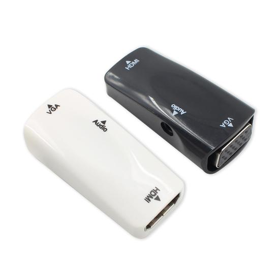 HDMI-compatible Female to VGA Female Adapter with 3.5mm AUX Audio Converter for TV Stick PC