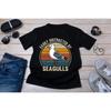 Easily Distracted By Seagulls T Shirt Ocean Lover Birdwatcher Vintage Slightly Fashion Stylish Stretched Homme