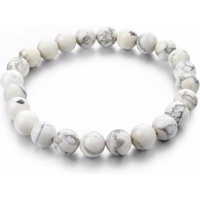 Armband - Lithotherapie - Natürlicher Howlith - Elastisch - Erdung - Entspannung