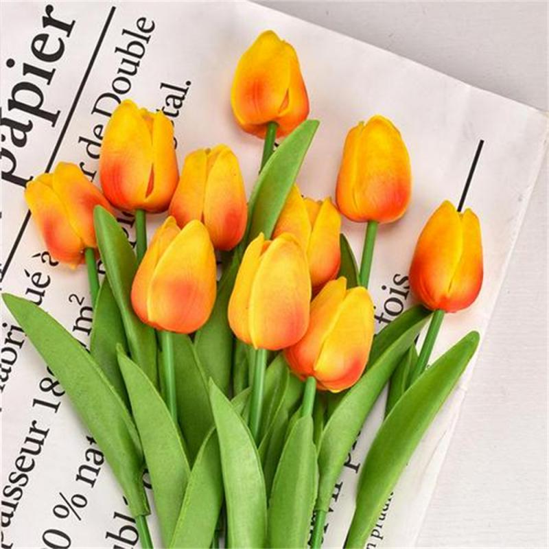 Colorful Tulip Artificial Flower Real Touch Flowers Tulip Bouquet Fake Flower For Home Wedding Decoration Home Garden Decor