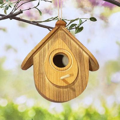 Wooden Hanging Birdhouse Handcrafted A Frame Bird House Outdoor Garden Decor Birdhouse for Wrens Chickadees Hummingbirds