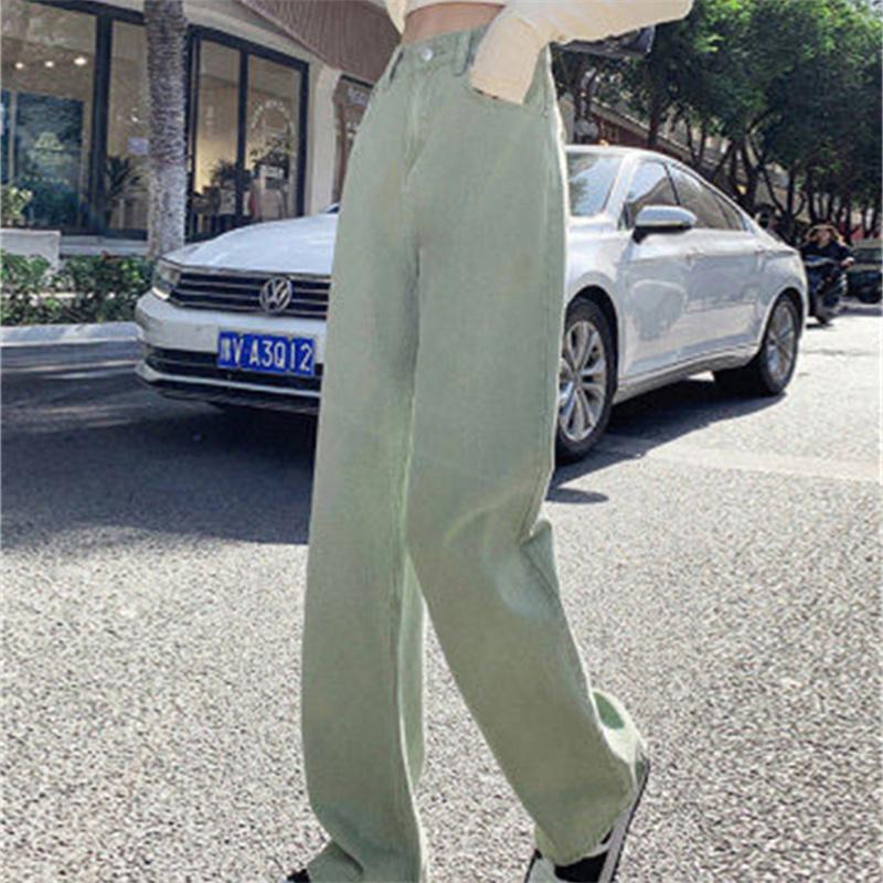 Spring 2022 Womens Fashion High Waist  Women's Wide Leg Jeans Baggy Woman Denim Straight Long Pants Jean Mom Jeans Trousers