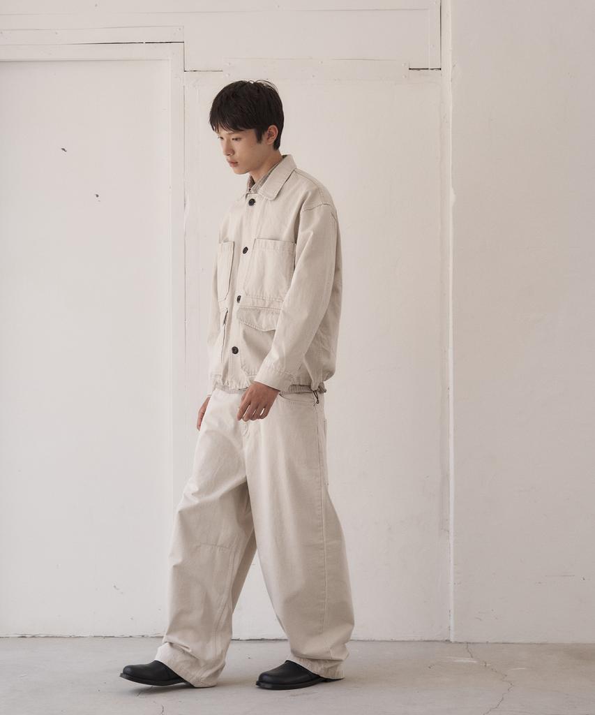 Leondi Ford Wide Cotton Pants - Beige