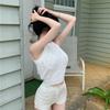 Halter Camisole Tank Top Women's Knitted Inner Wear Summer Elegant Sexy Hollow-out Slim Fit Versatile Short Top