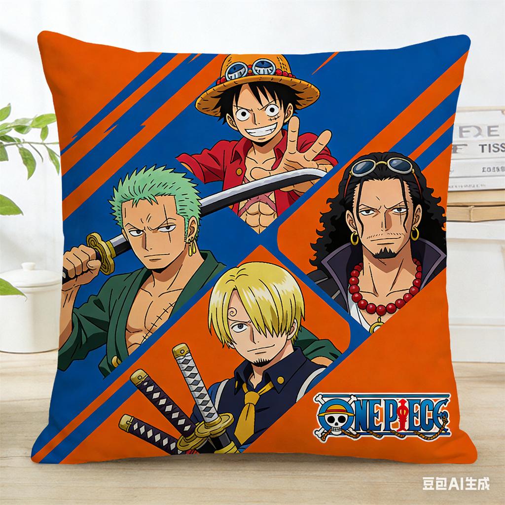 One Piece Pillow Cover Anime Fan Favorite Character Print Decorative Pillowcase for Bedroom Living Room and Anime Enthusiasts