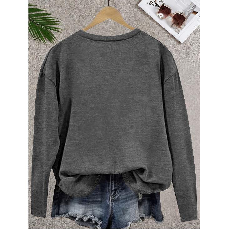 Elegant Style for Women“read Books Be Kind Stay weird”Patterned Print Round Neck Women's Long Sleeve for Spring, Summer, Autumn, and Winter T