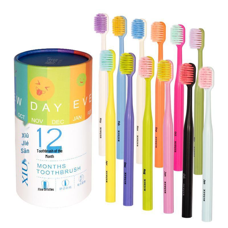 Xiujie 12-Piece Soft Bristle Toothbrush Set - Wide-Head for Home & Travel
