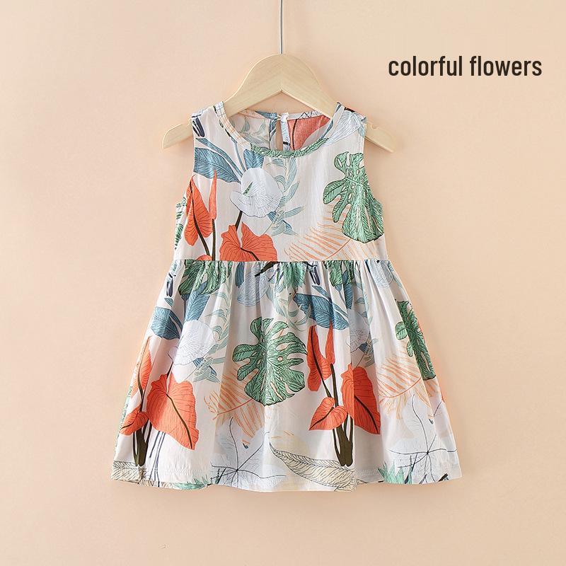 Girls' Summer Cotton Gauze Dresses & Pajamas: Children's Beachwear & Princess Skirts